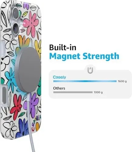 Casely iPhone 16 G'ilofi | Chiziqlar tashqarisida | Crayola Marker G'ilofi Gullar bilan bezatilgan iPhone g'iloflari | Klassik ultra-yupqa dizayn | MagSafe bilan mos - 6