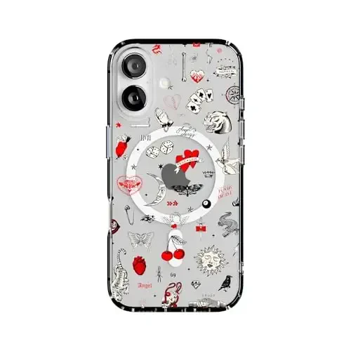 Casely iPhone 16 G'ilofi | Fazo Emas | Shaffof Flash Tatuirovka | Klassik Ultra Yupqa Dizayn | MagSafe bilan mos 