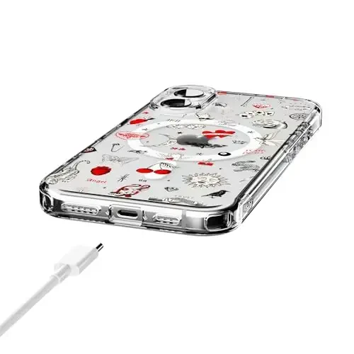 Casely iPhone 16 G'ilofi | Fazo Emas | Shaffof Flash Tatuirovka | Klassik Ultra Yupqa Dizayn | MagSafe bilan mos - 3