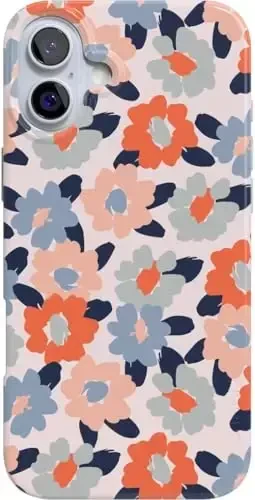 Casely iPhone 16 G'ilofi | Gullar maydoni | Pastel floral | Klassik ultra yupqa g'ilof dizayni | MagSafe bilan mos 