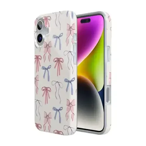 Casely iPhone 16 G'ilofi | Koketka Qizaloq | Pastel Kamonlar | MagSafe bilan mos | Klassik Ultra-Yengil G'ilof Dizayni - 5