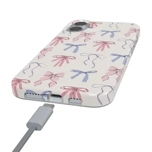 Casely iPhone 16 G'ilofi | Koketka Qizaloq | Pastel Kamonlar | MagSafe bilan mos | Klassik Ultra-Yengil G'ilof Dizayni - 7