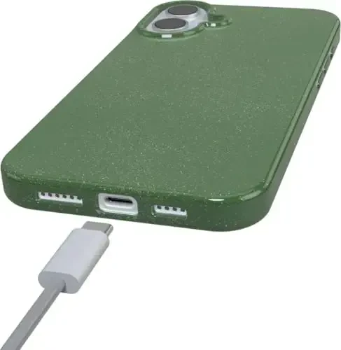 Casely iPhone 16 Case | Mystic Moss | Green Enchanted Shimmer Glitter | Classic Ultra-Slim Design | Compatible with MagSafe - MODAZONE (1)