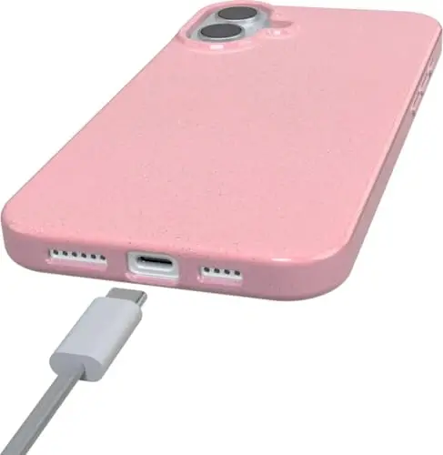 Casely iPhone 16 G‘ilofi | Quyoshdan o‘pishgan | Pushti Pastel Shimmer Glitter | Klassik Ultra-ingichka Dizayn | MagSafe bilan mos keladi - 3
