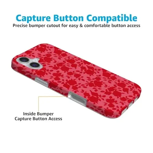 Casely iPhone 16 Gʻilofi | Rose Garden | Qizil Estetika | MagSafe bilan mos keladi | Klassik O‘ta Yupqa Dizayn - 5