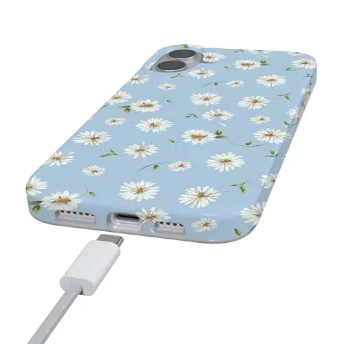 Casely iPhone 16 Case | Daisy Daydream | Baby Blue Floral | Compatible with MagSafe | Classic Ultra Slim Design - 5