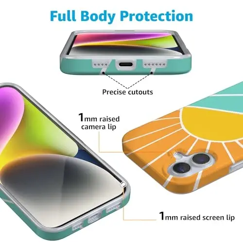 Casely iPhone 16 Case | Waves & Rays | Sunshine | Compatible with MagSafe | Classic Ultra Slim Design - 2