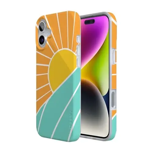 Casely iPhone 16 Case | Waves & Rays | Sunshine | Compatible with MagSafe | Classic Ultra Slim Design - 3
