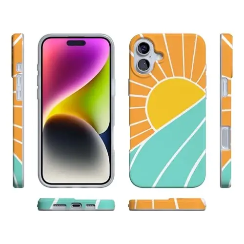 Casely iPhone 16 Case | Waves & Rays | Sunshine | Compatible with MagSafe | Classic Ultra Slim Design - 6
