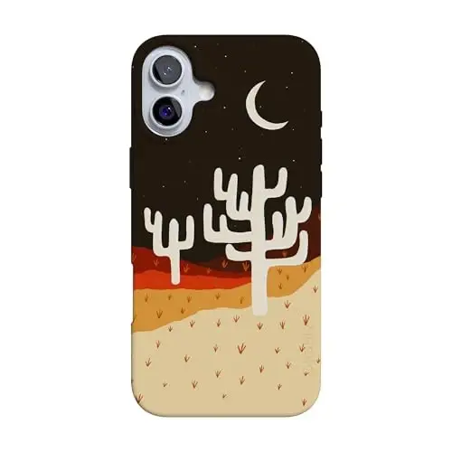 Casely iPhone 16 Case | Desert Nights | Cactus Colorblock | Compatible with MagSafe | Classic Ultra Slim Design 