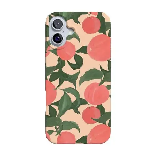 Casely iPhone 16 Case | Feeling Peachy | Blush Vines | Compatible with MagSafe | Classic Ultra Slim Design 