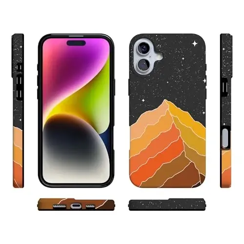 Casely iPhone 16 Case | Night Skies | Mountain Starlight | Compatible with MagSafe | Classic Ultra Slim Design - 6