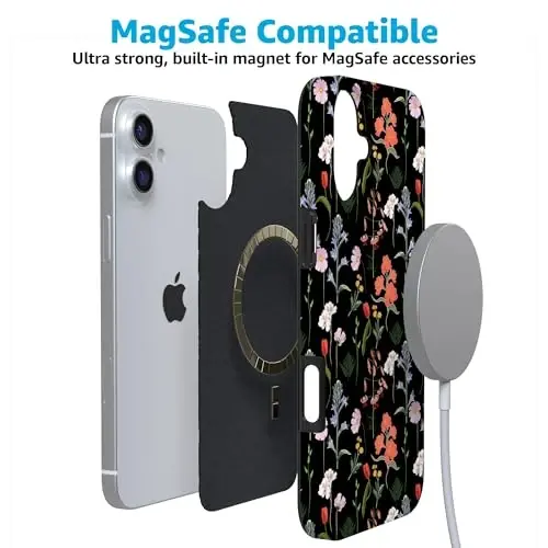 Casely iPhone 16 Case | Secret Garden | Mixed Floral | Compatible with MagSafe | Classic Ultra Slim Design - 4
