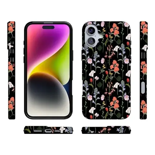 Casely iPhone 16 Case | Secret Garden | Mixed Floral | Compatible with MagSafe | Classic Ultra Slim Design - 6