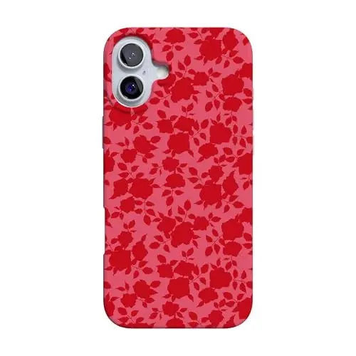 Casely iPhone 16 Case | Rose Garden | Red Aesthetic | Compatible with MagSafe | Classic Ultra Slim Design 