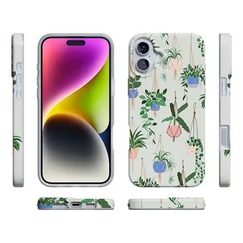 Casely iPhone 16 Case | Hanging Around | Potted Plants Floral | Compatible with MagSafe | Classic Ultra Slim Design - 6