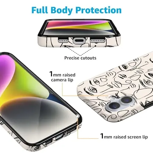 Casely iPhone 16 Case | We're All Human | Minimal Face Art | Compatible with MagSafe | Classic Ultra Slim Design - 2