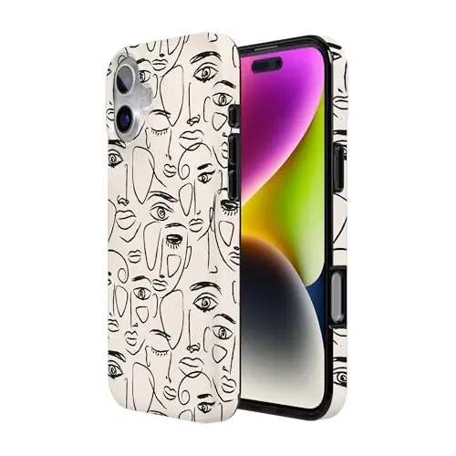 Casely iPhone 16 Case | We're All Human | Minimal Face Art | Compatible with MagSafe | Classic Ultra Slim Design - 3