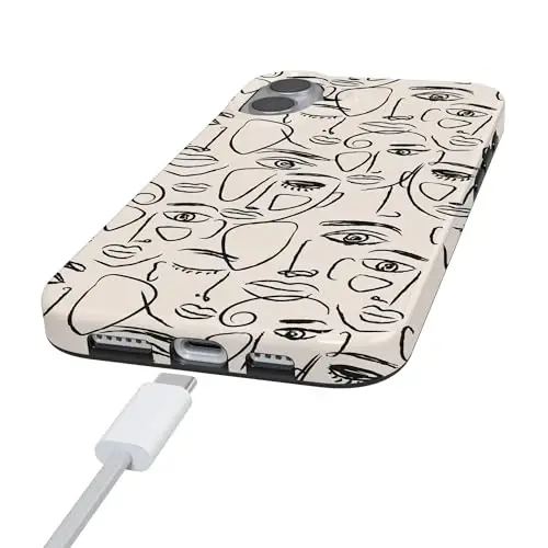 Casely iPhone 16 Case | We're All Human | Minimal Face Art | Compatible with MagSafe | Classic Ultra Slim Design - 5