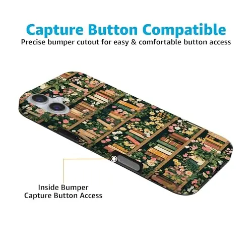 Casely iPhone 16 Kılıf | Kitap Köşesi | Çiçek Kütüphanesi | MagSafe ile Uyumlu | Klasik Ultra İnce Tasarım - 5