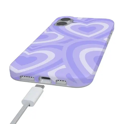 Casely iPhone 16 Case | Love Song | Lavender Heart | Compatible with MagSafe | Classic Ultra Slim Design - 5