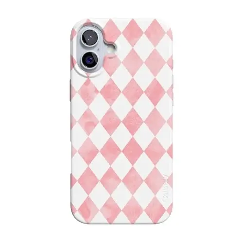 Casely iPhone 16 Case | Queen of Diamonds | Pink Watercolor | Compatible with MagSafe | Classic Ultra Slim Design 