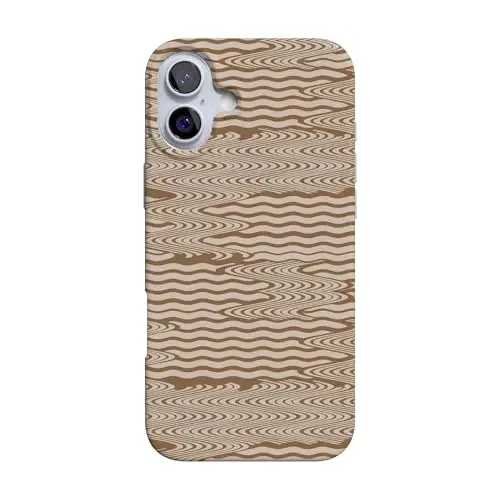 Casely iPhone 16 Case | Mocha Ripple | Brown Waves | Compatible with MagSafe | Classic Ultra Slim Design 