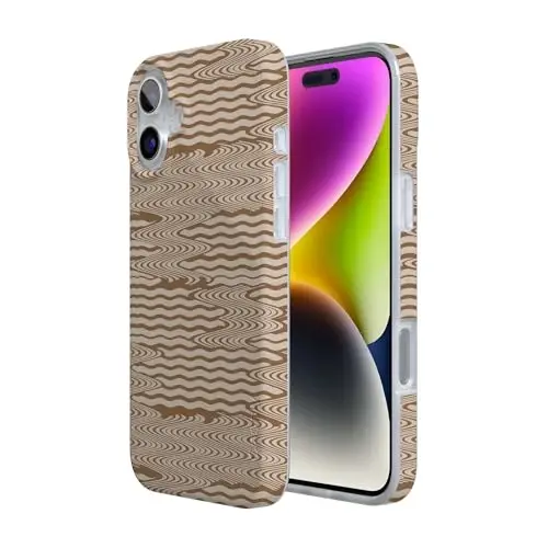 Casely iPhone 16 Case | Mocha Ripple | Brown Waves | Compatible with MagSafe | Classic Ultra Slim Design - 3