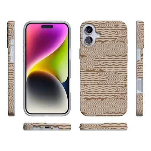 Casely iPhone 16 Case | Mocha Ripple | Brown Waves | Compatible with MagSafe | Classic Ultra Slim Design - 6