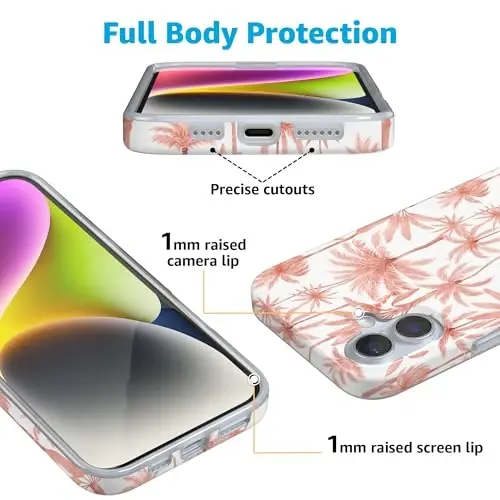 Casely iPhone 16 Case | Perfect Paradise | Tropical Palm Tree Floral | Compatible with MagSafe | Classic Ultra Slim Design - 3