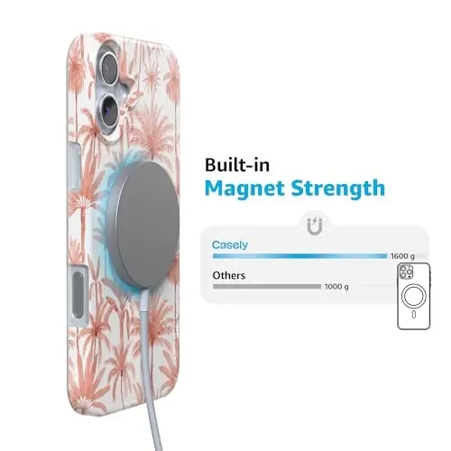 Casely iPhone 16 Case | Perfect Paradise | Tropical Palm Tree Floral | Compatible with MagSafe | Classic Ultra Slim Design - 6