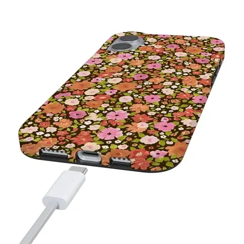 Casely iPhone 16 Case | Rustic Roses | Boho Bouquet | Compatible with MagSafe | Classic Ultra Slim Design - 6