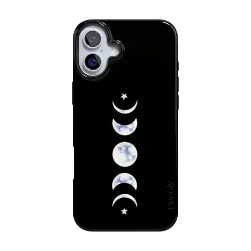 Casely iPhone 16 Case | It's Just a Phase | Marble Moon | Compatible with MagSafe | Classic Ultra Slim Design 