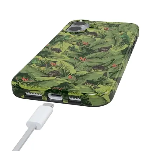 Casely iPhone 16 Case | Sneaky Monkeys | Frida Kahlo Jungle Floral | Compatible with MagSafe | Classic Ultra Slim Design - 5