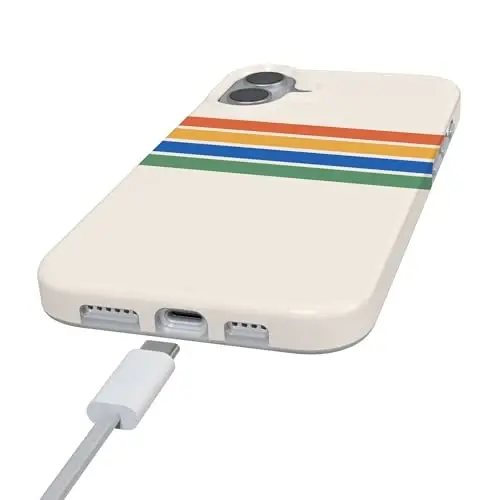 Casely iPhone 16 Kılıf | Tamamen Groovy | Gökkuşağı Çizgileri Renk Bloğu | MagSafe ile Uyumlu | Klasik Ultra İnce Tasarım - 5