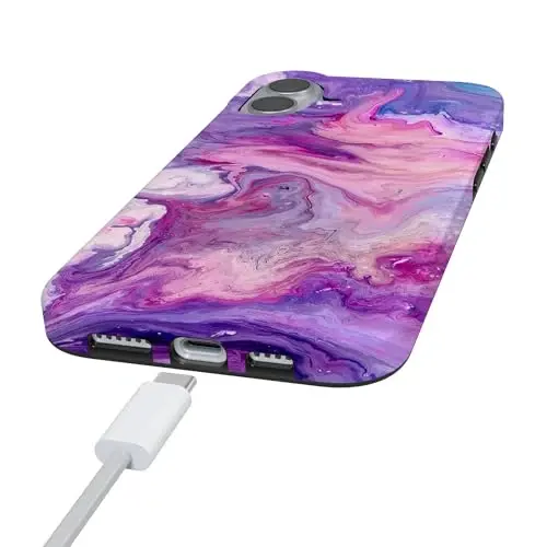 Casely iPhone 16 Case | Tie Dying Over You | Purple Marble | Compatible with MagSafe | Classic Ultra Slim Design - 5