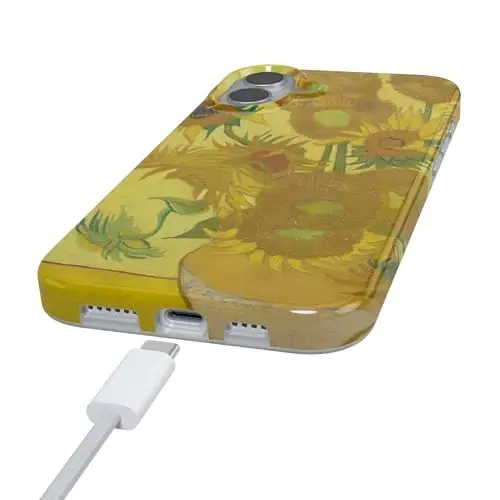 Casely iPhone 16 Case | Van Gogh | Sunflowers Floral | Compatible with MagSafe | Classic Ultra Slim Design - 5