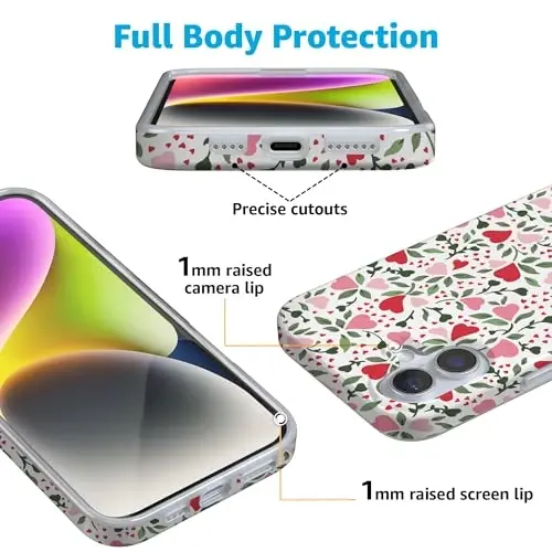 Casely iPhone 16 Case | Vines of Love | Floral Heart | Compatible with MagSafe | Classic Ultra Slim Design - 3