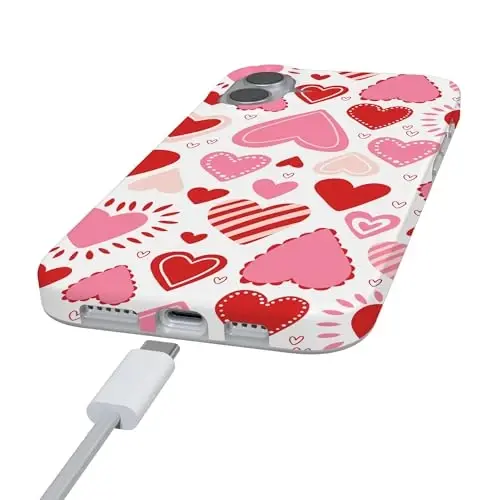 Casely iPhone 16 Case | Love Struck | Heart Stickers | Compatible with MagSafe | Classic Ultra Slim Design - 6