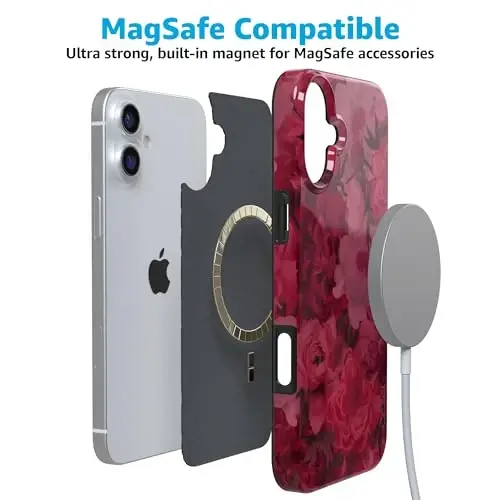 Casely iPhone 16 Case | Romance Novel | Moody Floral | Compatible with MagSafe | Classic Ultra-Slim Case - 4