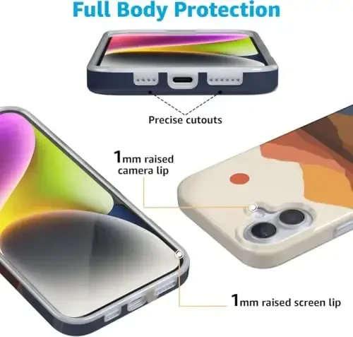 Casely iPhone 16 Case | Opposites Attract | Day & Night Colorblock Mountains | Classic Ultra Slim Case Design | Compatible with MagSafe - 4