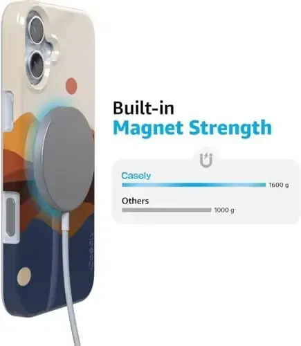 Casely iPhone 16 Case | Opposites Attract | Day & Night Colorblock Mountains | Classic Ultra Slim Case Design | Compatible with MagSafe - 6