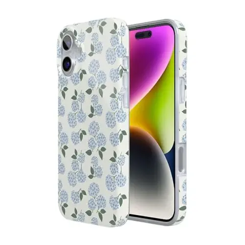 Casely iPhone 16 Case | Nantucket Cottage | Blue Hydrangea | Compatible with MagSafe | Classic Ultra-Slim Design - 7