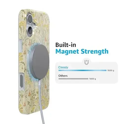 Casely iPhone 16 Case | Boho Blooms | Golden Floral | Classic Ultra Slim Design | Compatible with MagSafe - 5