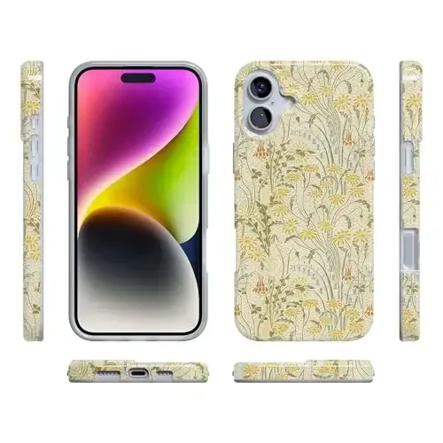 Casely iPhone 16 Case | Boho Blooms | Golden Floral | Classic Ultra Slim Design | Compatible with MagSafe - 6