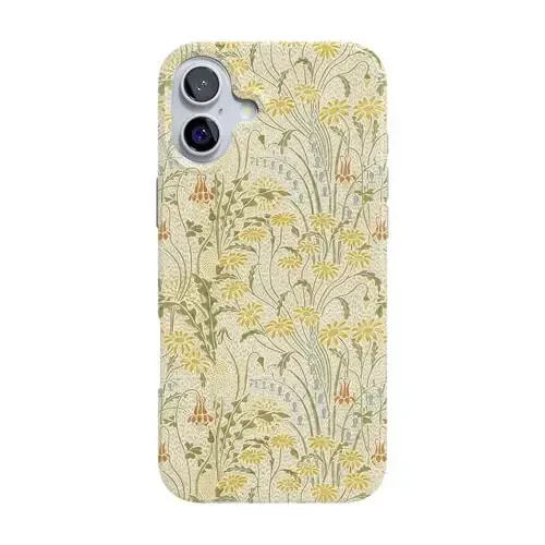Casely iPhone 16 Case | Boho Blooms | Golden Floral | Classic Ultra Slim Design | Compatible with MagSafe 
