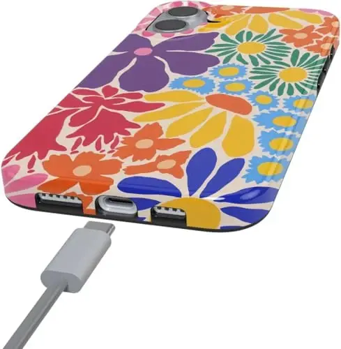 Casely iPhone 16 Case | Flower Patch | Multi-Color Floral | Compatible with MagSafe | Classic Ultra Slim Design - 2