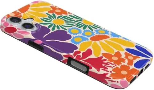 Casely iPhone 16 Case | Flower Patch | Multi-Color Floral | Compatible with MagSafe | Classic Ultra Slim Design - 3