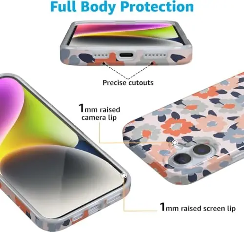 Casely iPhone 16 Case | Field of Flowers | Pastel Floral | Classic Ultra Slim Case Design | Compatible with MagSafe - 4