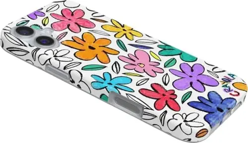 Casely iPhone 16 Case | Outside The Lines | Crayola Marker Case Floral iPhone Cases | Classic Ultra-Slim Design | Compatible with MagSafe - 3